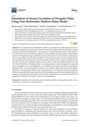 Simulation of Ocean Circulation of Dongsha Water Using Non-Hydrostatic Shallow-Water Model