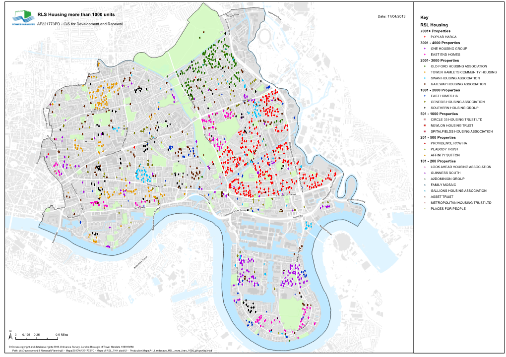 RLS Housing More Than 1000 Units Bur R Oa Date: 17/04/2013 E D Key a S T