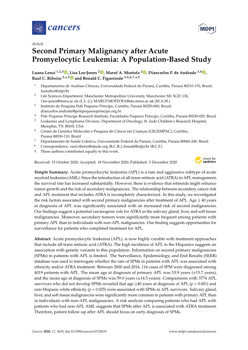 Second Primary Malignancy After Acute Promyelocytic Leukemia: a Population-Based Study