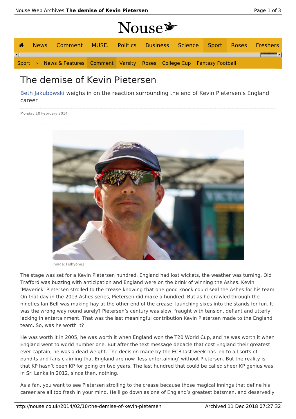 The Demise of Kevin Pietersen | Nouse