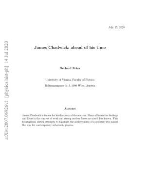 James Chadwick: Ahead of His Time
