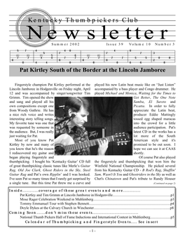 Newsletter Summer 2002 Issue 39 Volume 10 Number 3