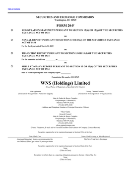 WNS (Holdings) Limited (Exact Name of Registrant As Specified in Its Charter)