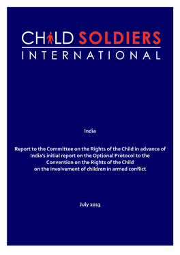 India Report to the Committee on the Rights of the Child in Advance Of