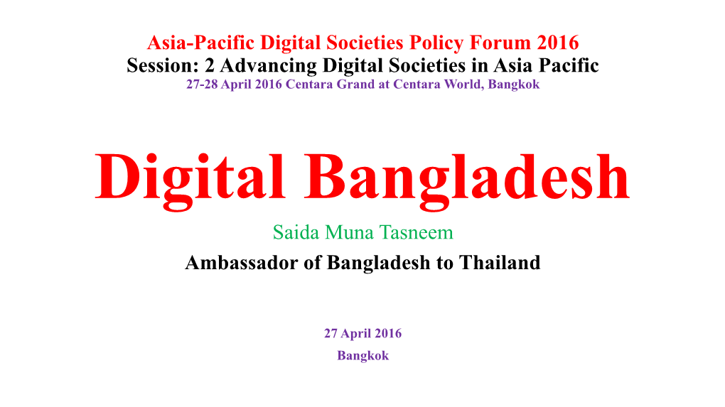 Asia-Pacific Digital Societies Policy Forum 2016 Session
