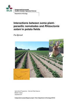 Parasitic Nematodes and Rhizoctonia Solani in Potato Fields