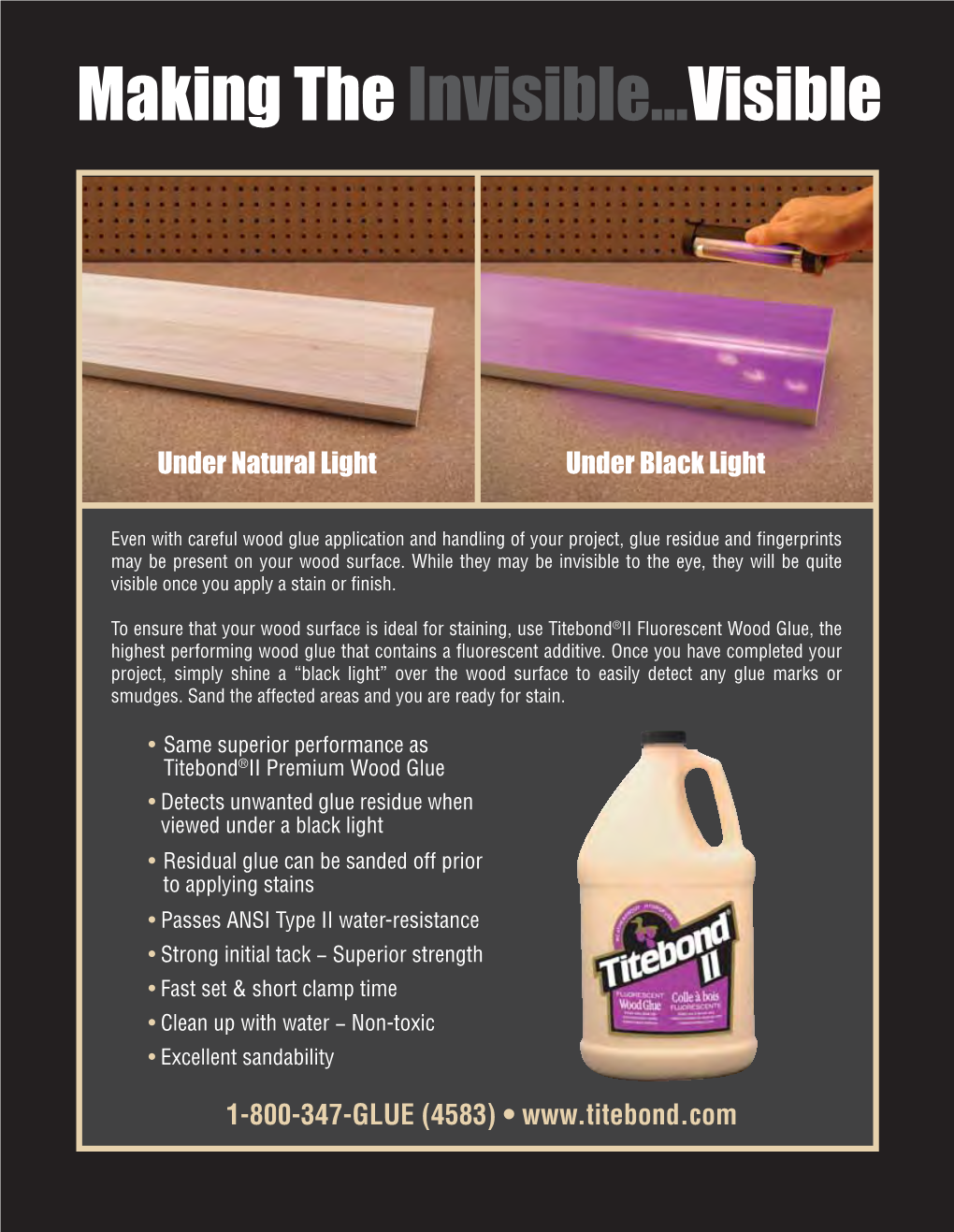 Titebond II Fluorescent Wood Glue