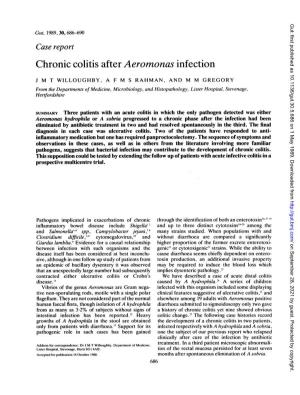 Chronic Colitis After Aeromonas Infection