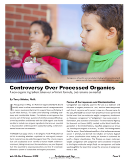 Controversy Over Processed Organics a Non-Organic Ingredient Taken out of Infant Formula, but Remains on Market
