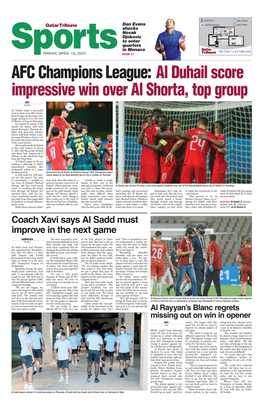 AFC Champions League: Al Duhail Score Impressive Win Over Al Shorta, Top Group AFC JEDDAH