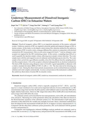 Underway Measurement of Dissolved Inorganic Carbon (DIC) in Estuarine Waters