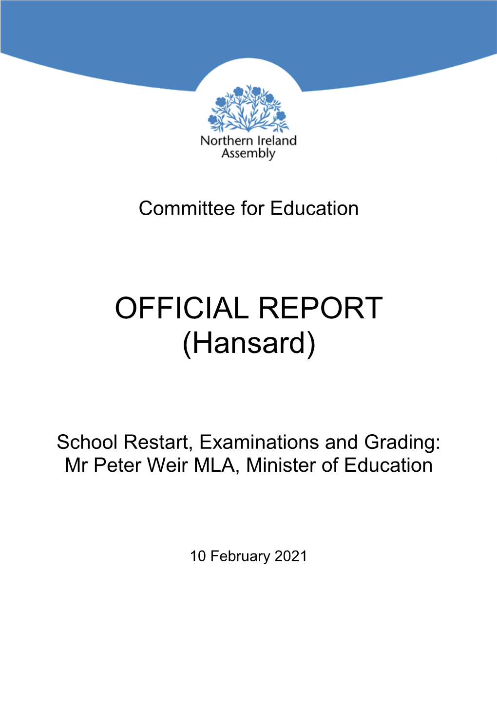 OFFICIAL REPORT (Hansard)