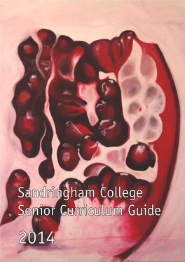 Sandringham College Senior Curriculum Guide 2014 Sandringham Programs College of Study for Contents VCE/VET/VCAL