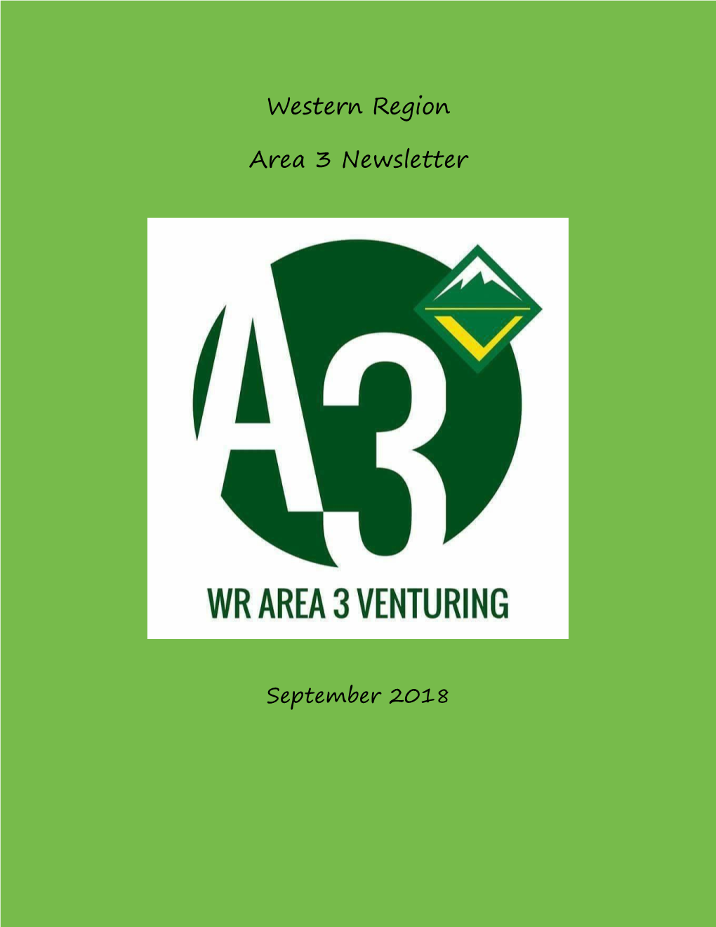 Western Region Area 3 Newsletter