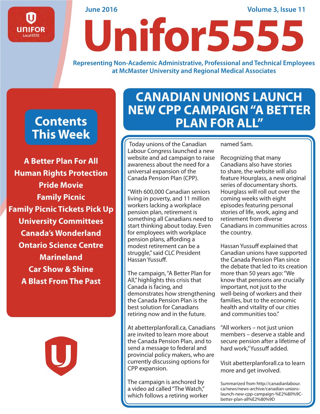 Canadian Unions Launch New Cpp Campaign “A Better Plan