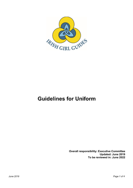 Guidelines for Uniform June 2019