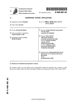 Reduced and Stabilized Hydrogenation Catalyst