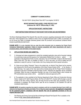 Specific Plan Application Packet / Instructions (Revised August, 2009) Page 1