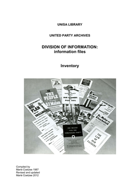 DIVISION of INFORMATION: Information Files