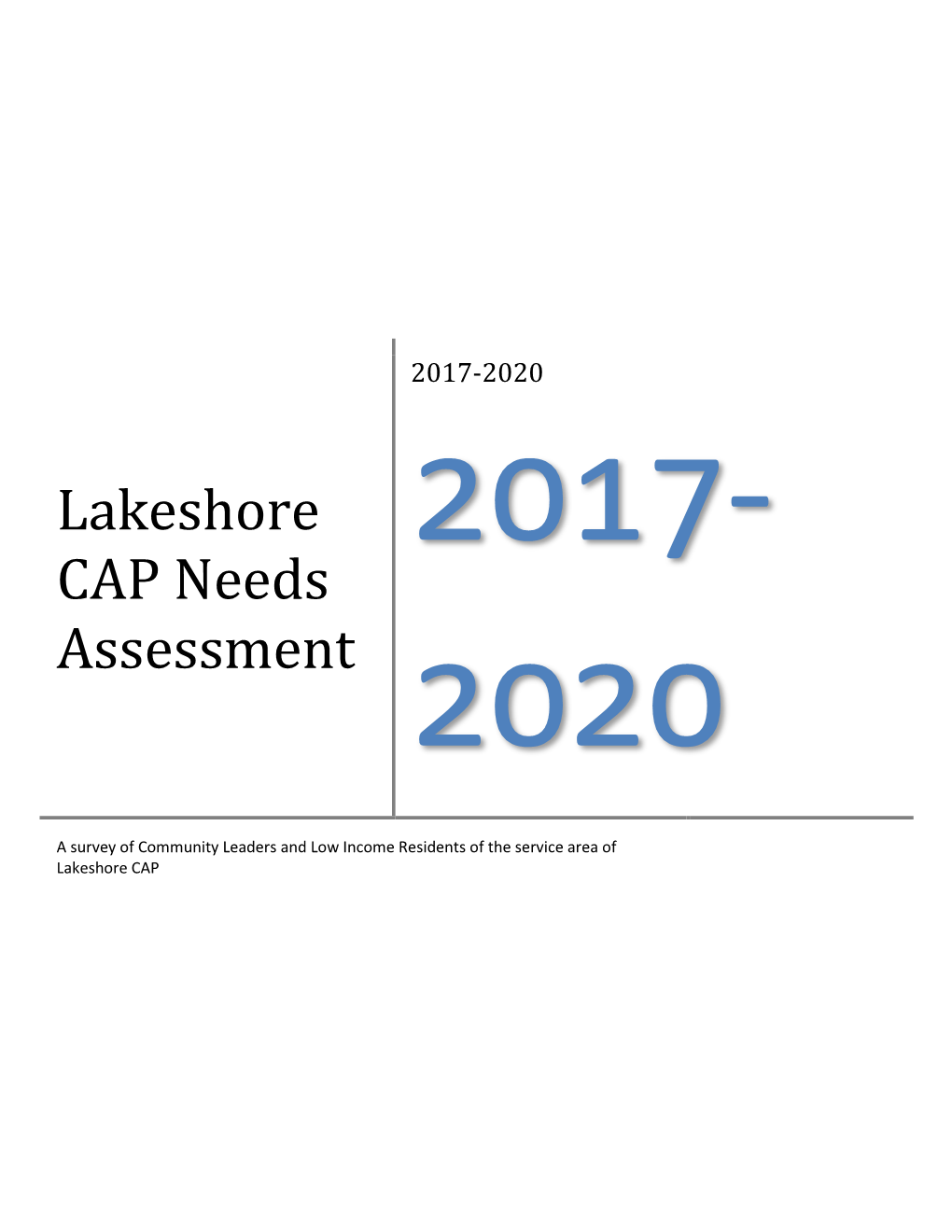 Lakeshore CAP Needs Assessment 2017- 2020