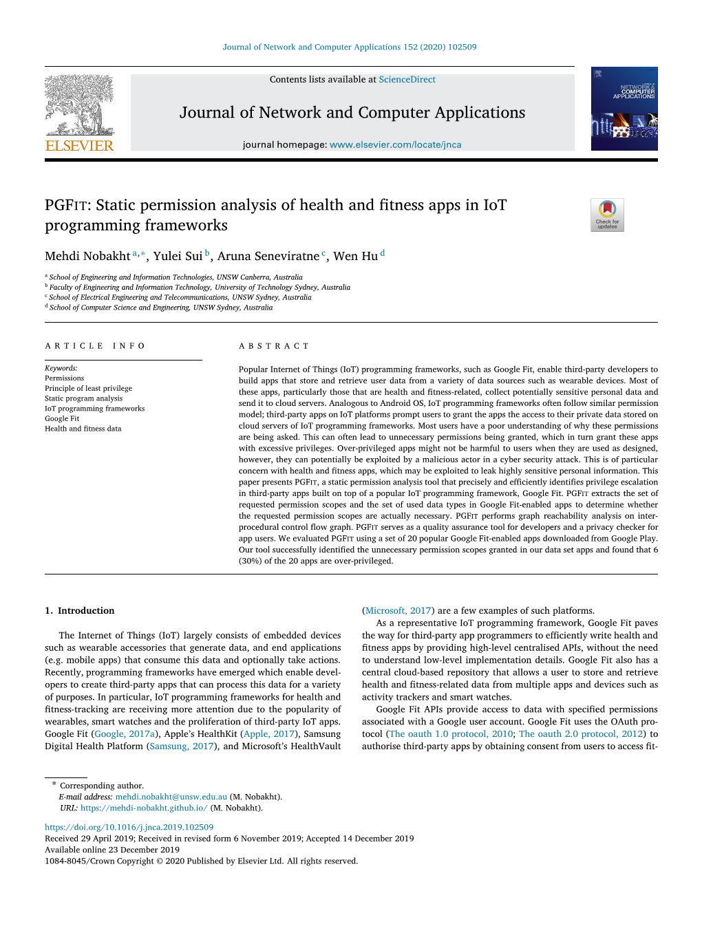 Static Permission Analysis of Health and Fitness Apps in Iot Programming Frameworks