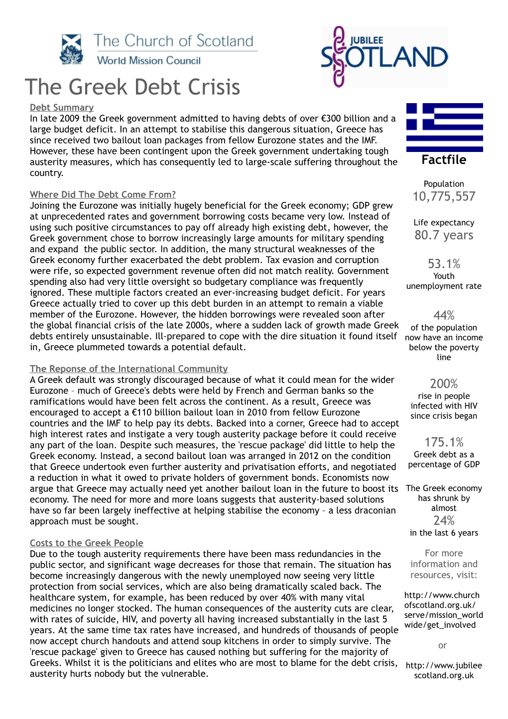 The Greek Debt Crisis Debt Summary in Late 2009 the Greek Government Admitted to Having Debts of Over !300 Billion and a Large Budget Deficit