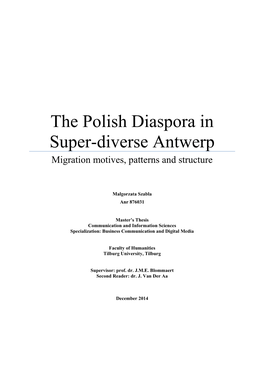 The Polish Diaspora in Super-Diverse Antwerp