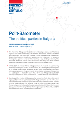 Polit-Barometer the Political Parties in Bulgaria