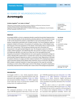 Acromegaly 226:2 T141–T160 Thematic Review