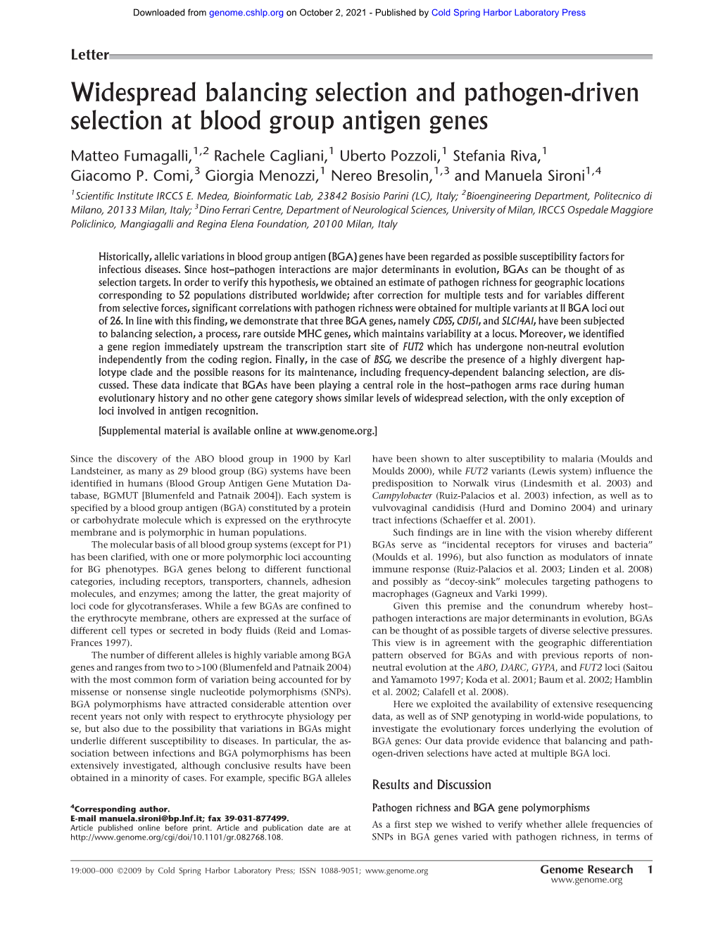 Widespread Balancing Selection and Pathogen-Driven Selection at Blood Group Antigen Genes