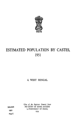 Estimated Population by Castes, 4 West Bengal