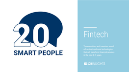 20 Smart People in Fintech