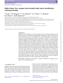 Radio Galaxy Zoo: Compact and Extended Radio Source Classiﬁcation with Deep Learning