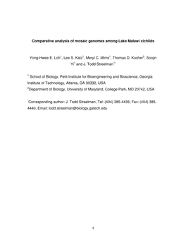 1 Comparative Analysis of Mosaic Genomes Among