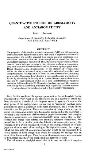 Quantitative Studies on Aromaticity and Antiaromaticity
