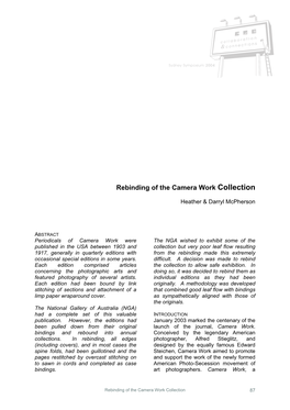 Rebinding of the Camera Work Collection