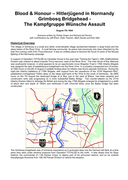 Grimbosq Bridgehead - the Kampfgruppe Wünsche Assault