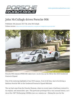 John Mccullagh Drives Porsche 906