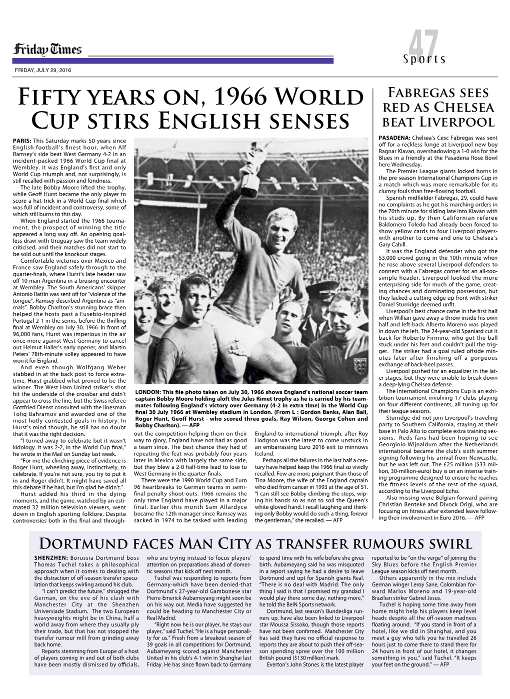 Fifty Years ON, 1966 World CUP Stirs English SENSES