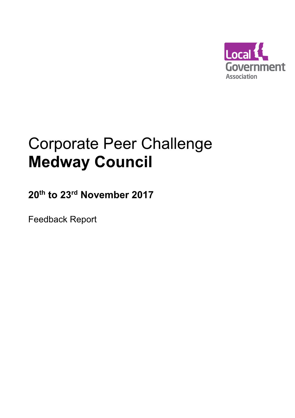 Medway Council Corporate Peer Challenge November 2017