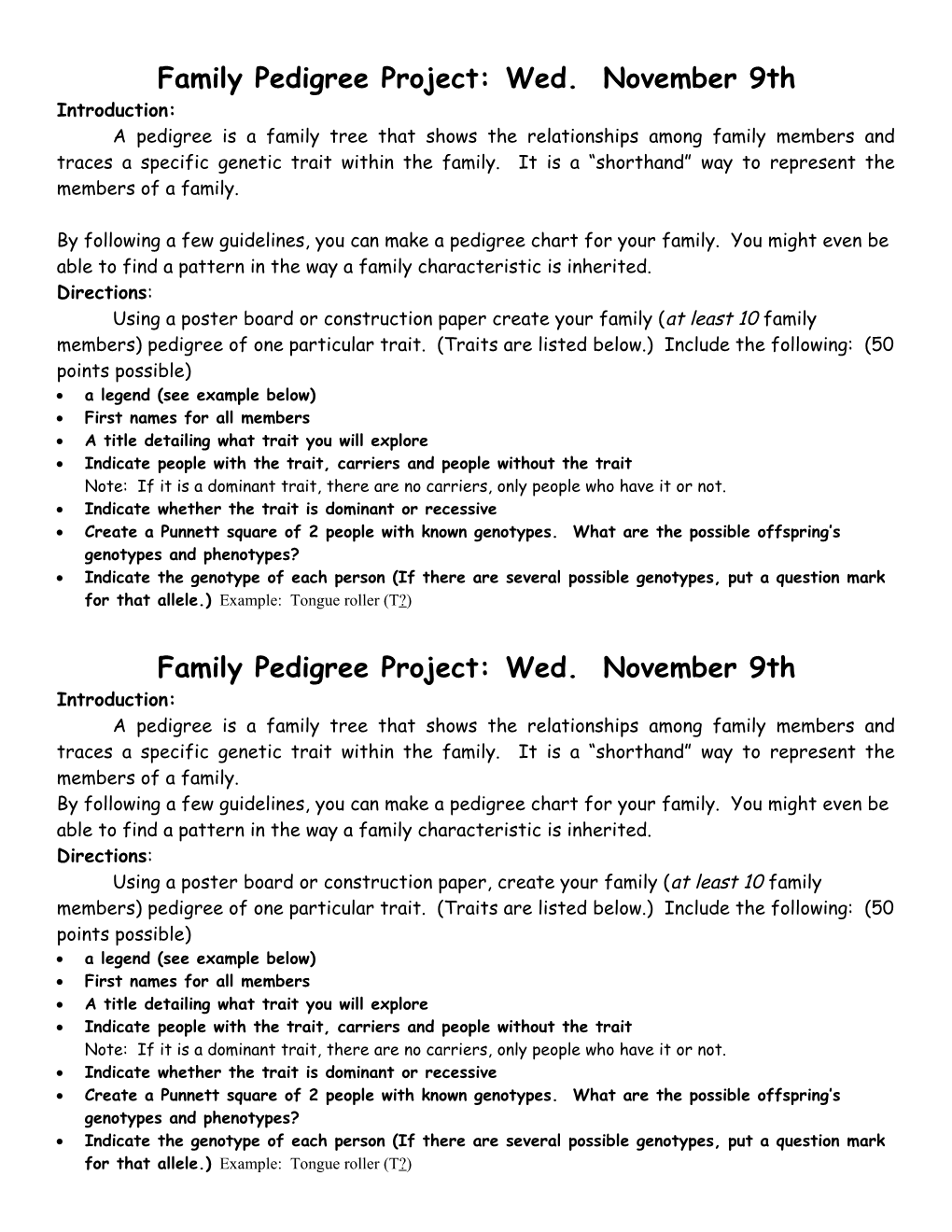 Family Pedigree Project