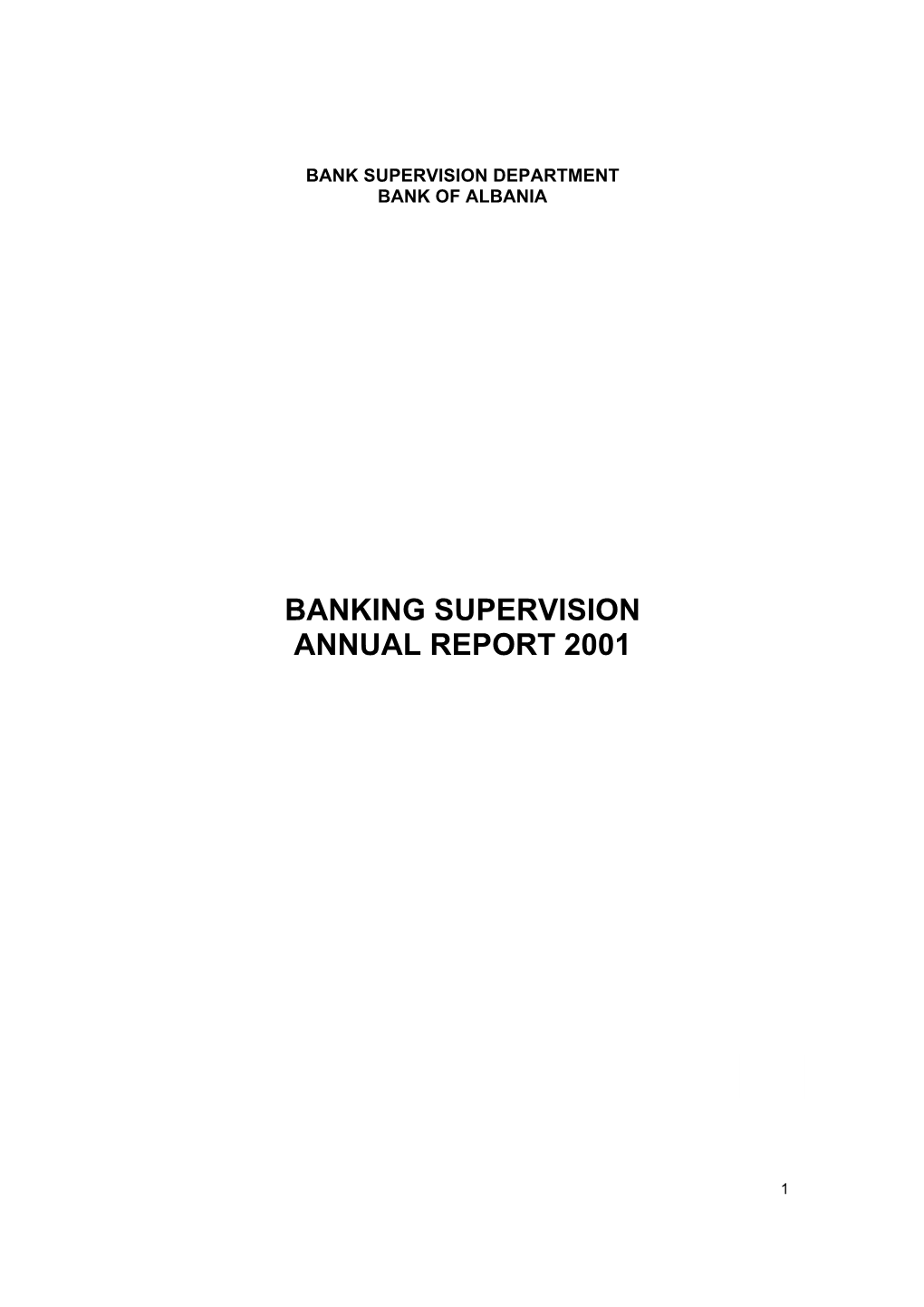 Banking Supervision Annual Report 2001