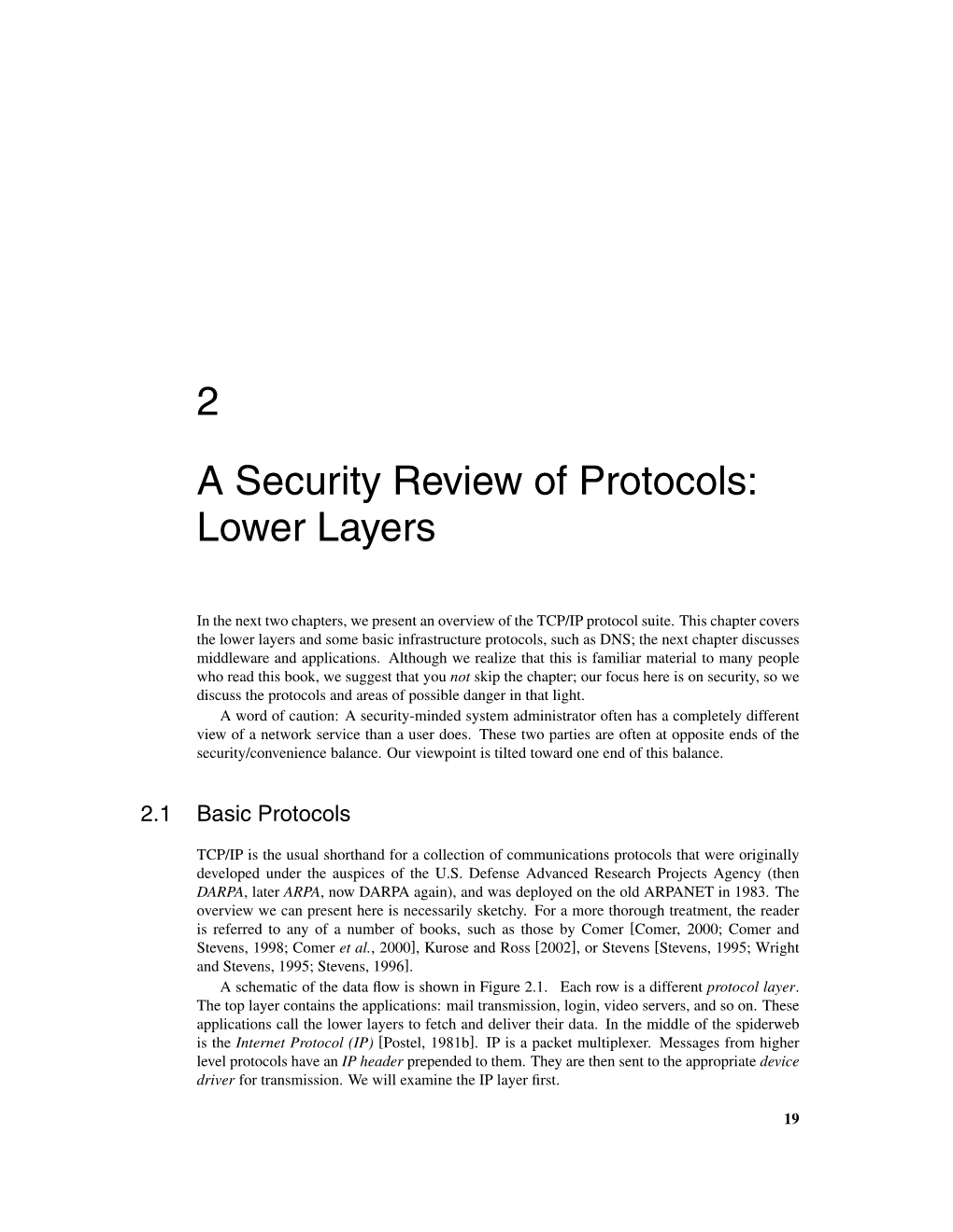 2 a Security Review of Protocols: Lower Layers