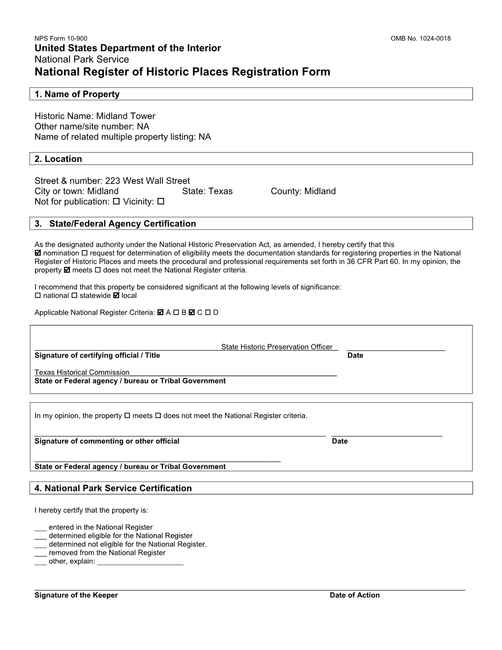 National Register of Historic Places Registration Form