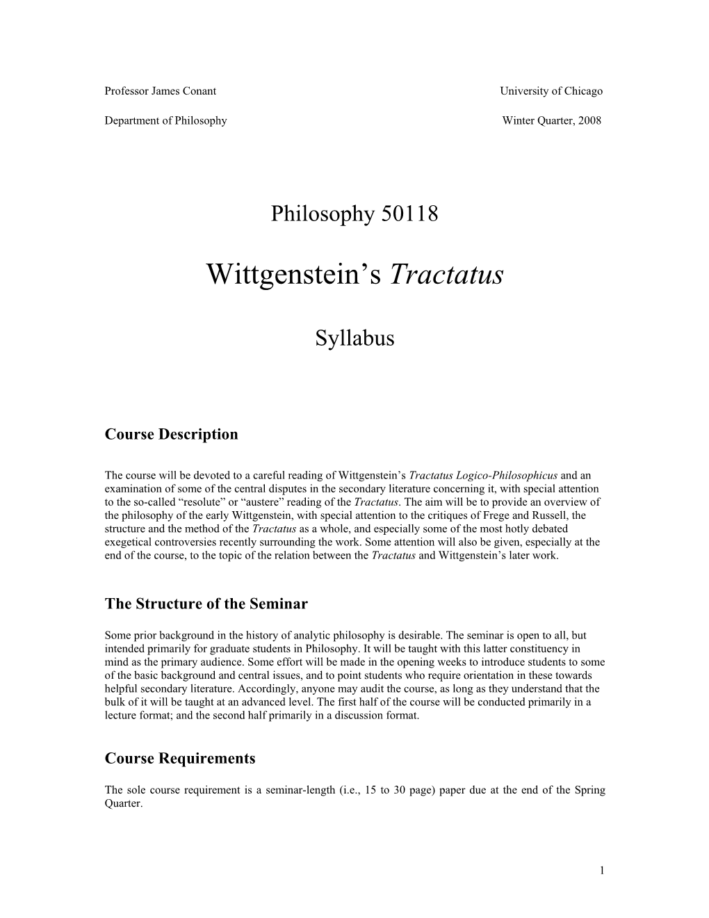 Wittgenstein's Tractatus