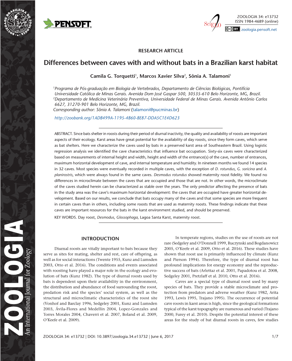 ﻿﻿﻿﻿﻿Differences Between Caves with and Without Bats in a Brazilian Karst