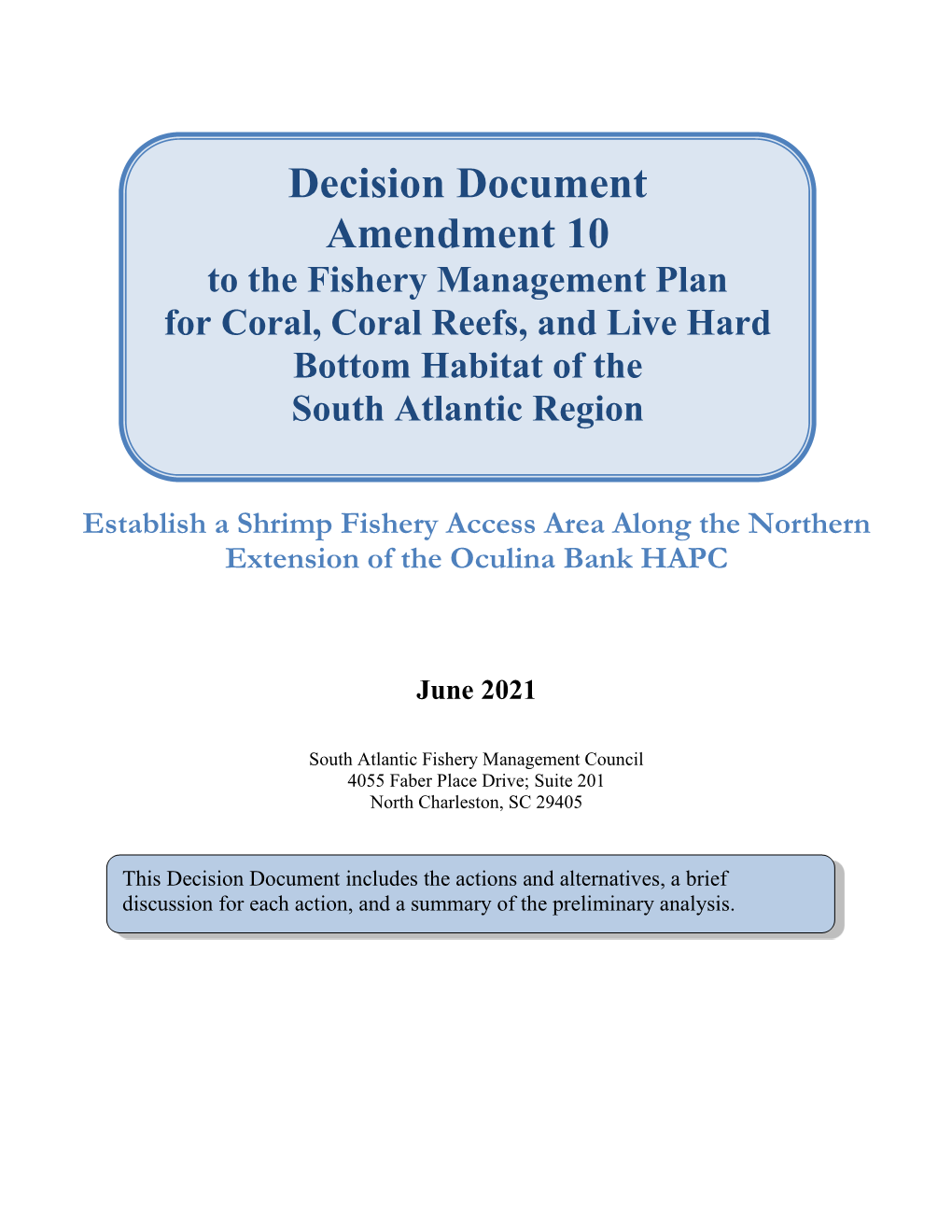 Decision Document Amendment 10