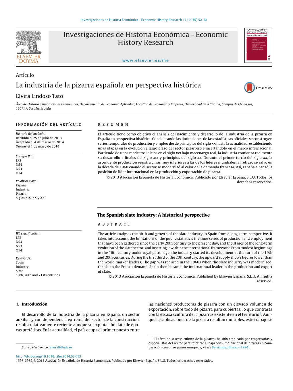 La Industria De La Pizarra Española En Perspectiva Histórica