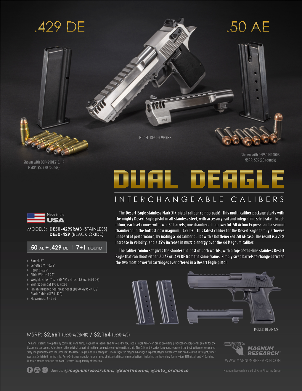 Dual Deagle Interchangeable Calibers