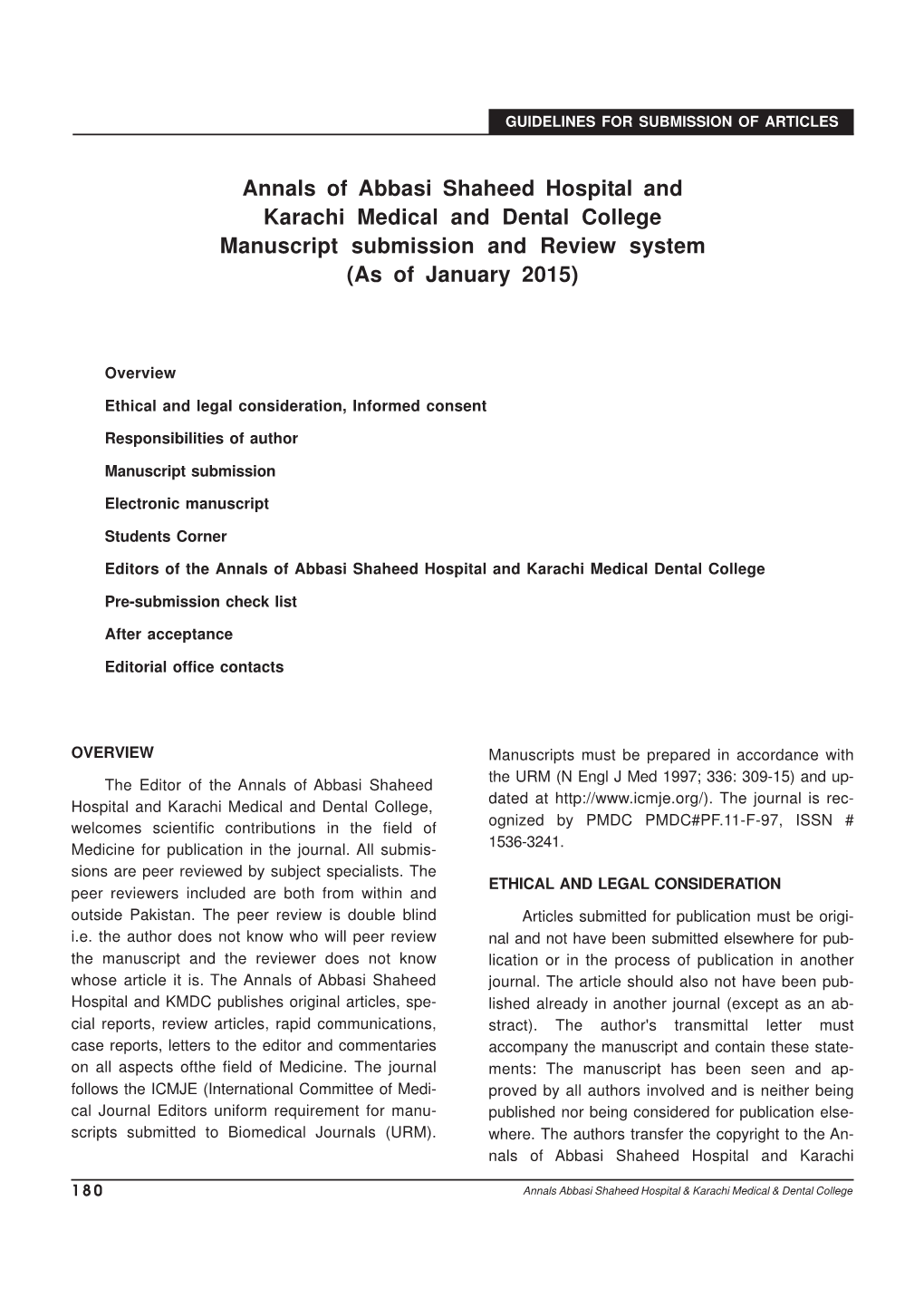 Manuscript Submission and Review System (As of January 2015)